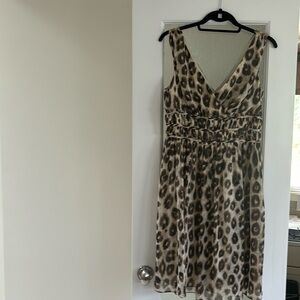 Leopard print v-neck dress